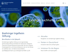 Tablet Screenshot of boehringer-ingelheim-stiftung.de